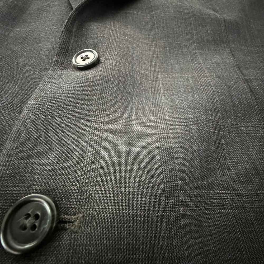 Michael Kors Suit Jacket Mens 44S Grey Glen Plaid Wool Two Button Blazer - Picture 3 of 10